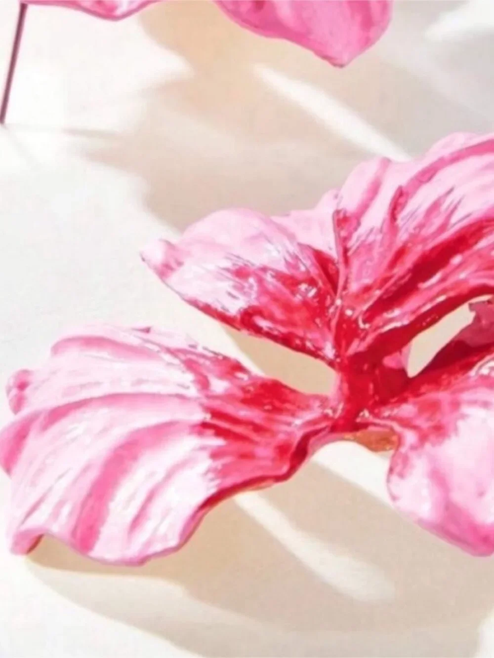New! Costa Pink Flower Statement Earrings (1017) NWOT
